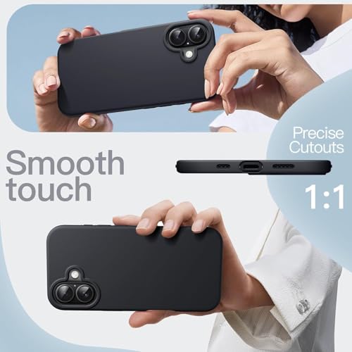 Image of SBMS Silicone Case for iPhone 17 6.3-Inch, Silky-Soft Touch Full-Body Protective Phone Case, Shockproof Back Cover for iPhone 17 (Black, iPhone 17)