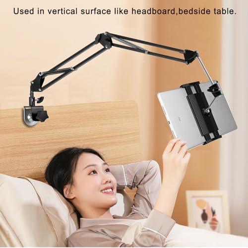 Image of Tablet Stand Phone Holder for Bed,iPad Holder for Desk, Headboard,Bedside,Table, Compatible with iPhone iPad Kindle or Other 4.5-13 inch Screen Device