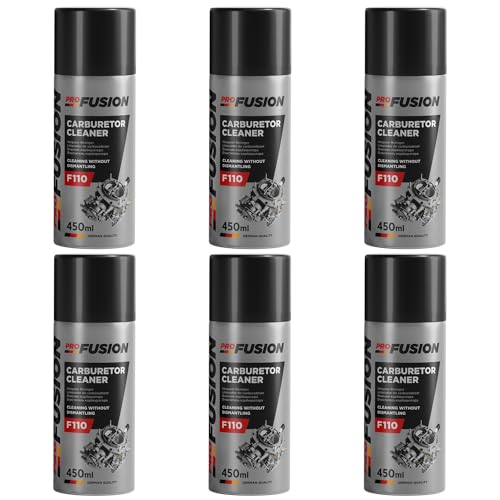 ProFusion Limpia Carburadores Pack de 6 - Carburetor Cleaner - Elimina los Depósitos de Carbono, Polvo y Alquitrán - Aditivo para Limpiar Válvula EGR - Ideal para Motores de 4 y 2 Tiempos - 450 ml