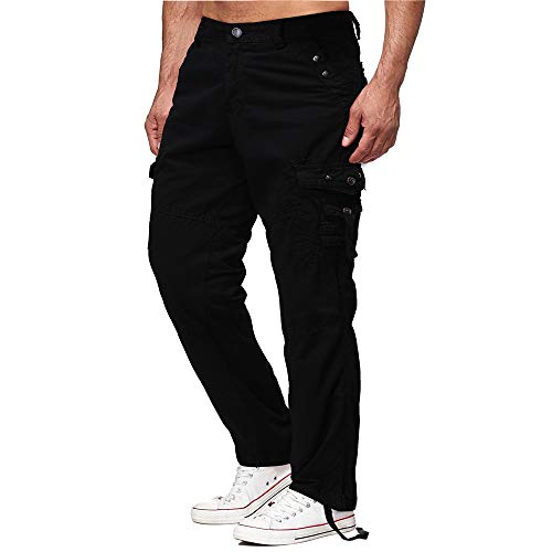 Angbater Men’s Cotton Cargo Pants Casual Relaxed Fit Pants Outdoor Hiking Pants Trousers with Pockets