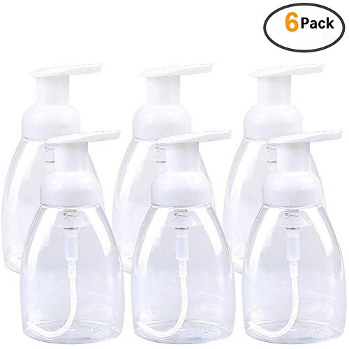 wuudi Flacon Pompe Vide Distributeur de Savon moussant Pompe Bouteilles vides Savon pour la Cuisine Salle de Bains 300 ML Lot de 6