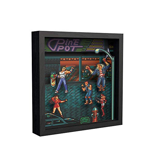 Pixel Frames: Streets of Rage – 3D Shadow Box – Framed Decor for Wall, Home, Shelf Display, Game Poster Art Collectibles, Boys Girls Teen Gaming Room Decoration