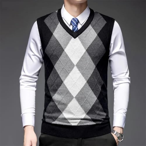 Men's Business Casual Pullover Warm Sleeveless Wool Knitted Sweater Vest Tops3