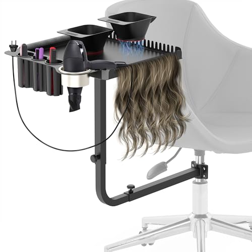 Tasalon Salon Chair Hair Tray with 2 Magnetic Dye Bowls