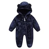 Fairy Baby Newborn Baby Winter Snowsuit Hooded One-piece Bear Footie Romper Fleece...