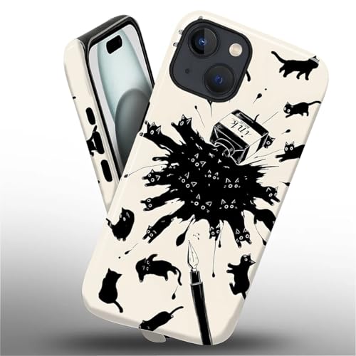 Coque iPhone 15 Plus protection contre les chutes silicone rigide antichoc chat