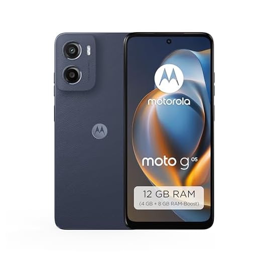 Motorola Moto g05 Smartphone (Kratzfestes 6,67"-HD+-Display Dank Corning Gorilla Glass 3, wasserabweisend, 50-MP-Kamera, 4/128 GB, 5100 mAh, TurboPower-Aufladen, NFC) Demin Blue, inkl. Schutzcover