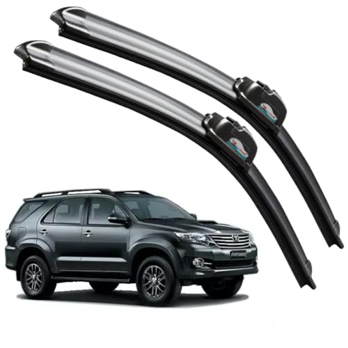 Image of Frameless Rubber Car Wiper Blades Set of 2 Compatible with (Fortuner Old (2012-2016) (D-21,P-19))