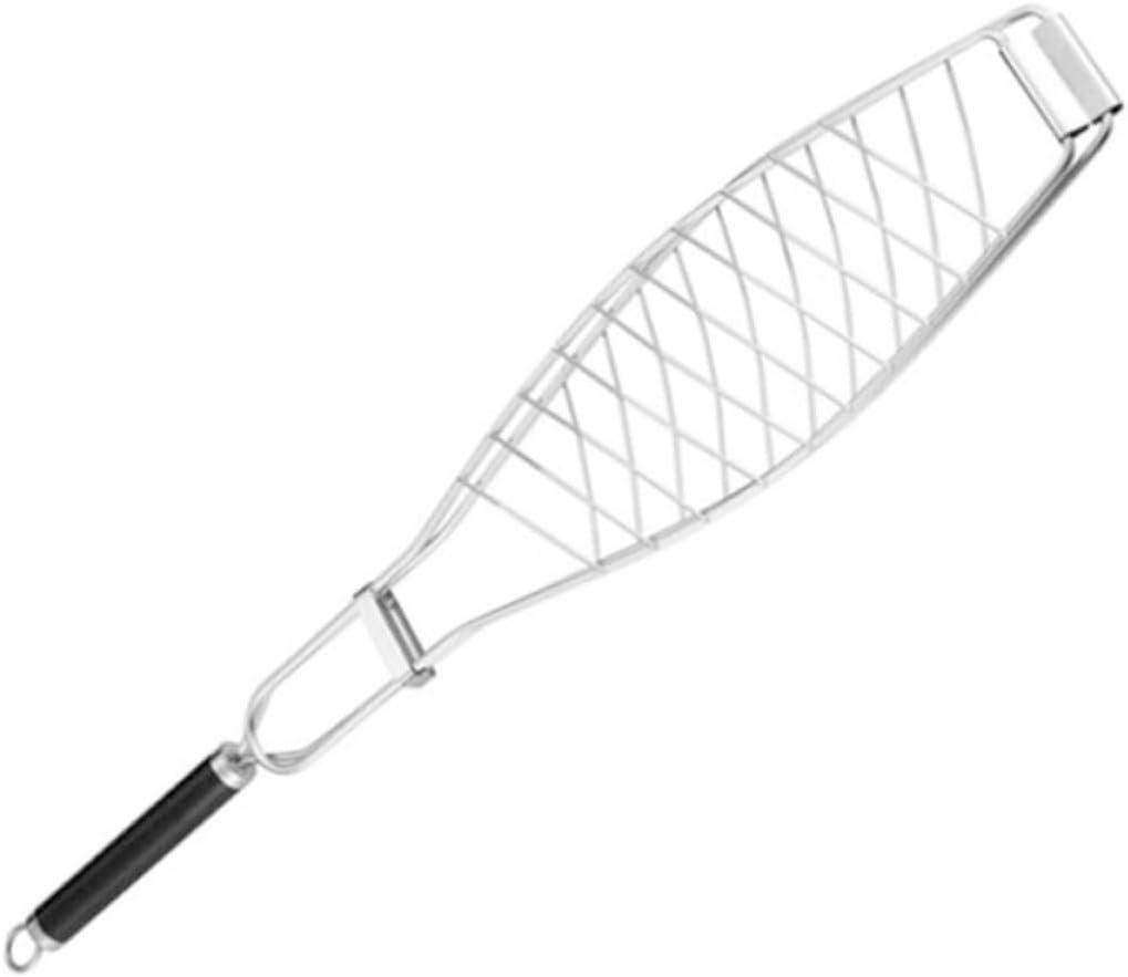 Grilled Net Stainless Steel Fish Grill Basket for Outdoor Barbecue