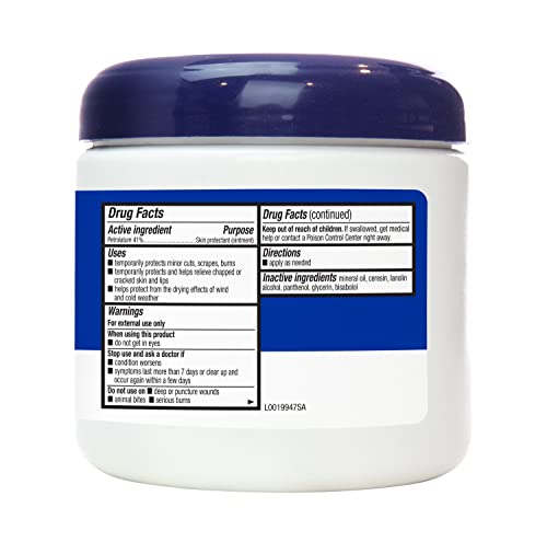 Amazon Basics Healing Ointment & Skin Protectant for Dry & Cracked Skin and Chapped Lips, Fragrance Free, 14 Oz (Pack of 4)
