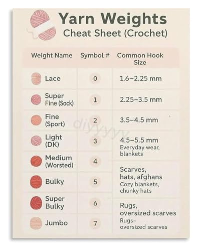 Yarn Ply Weight Guide Poster For Tailor Shop Decor Canvas Wall-Art(Framed,12x18inch(30x45cm))