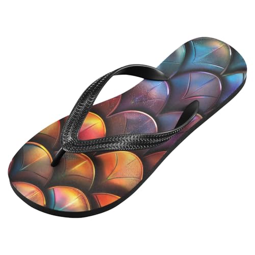 Mens Flip Flops Dragon Scales ColorfulSandal Flip Flops for Women Summer Beach Slipper 214B2772