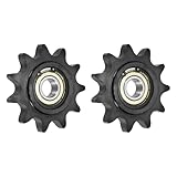 QUARKZMAN 2 Stück #60 Roller Chain Idler Sprocket Typ C 15mm Bohrung 3/4" Teilung 11 Zähne Spanner Schwarz Oxidiert 1045 Stahl Mit Einlage Einzel Lager Für ANSI #60 (DIN/ISO 12A) Ketten