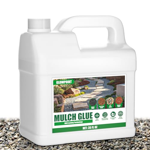 Mulch Glue for Landscaping, 35 OZ Rock Glue, Mulch Lock and Pea Gravel Stabilizer, Fast-Dry & Non-Toxic Weather-Resistant Gravel Binder, Pine Straw Ou
