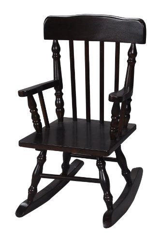 Gift Mark Childs Rocking Chairs - Classic Hand-Made Wooden Rockers for Boys and Girls - Vintage Style Colonial Kid's Seats - Childrens Furniture Rocker (Black)