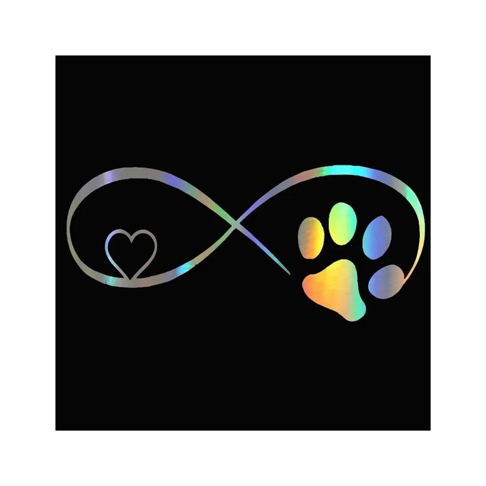 Cat Love Heart Paw Print Reflective Motorcycle Stickers Moto Scooter Car Body Helmet Fuel Tank Decal Accessories(Laser)