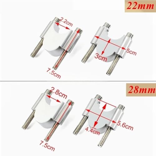 Elevador manillar motocicleta universal 30 mm adaptable a torretas de 22mm y 28mm 7
