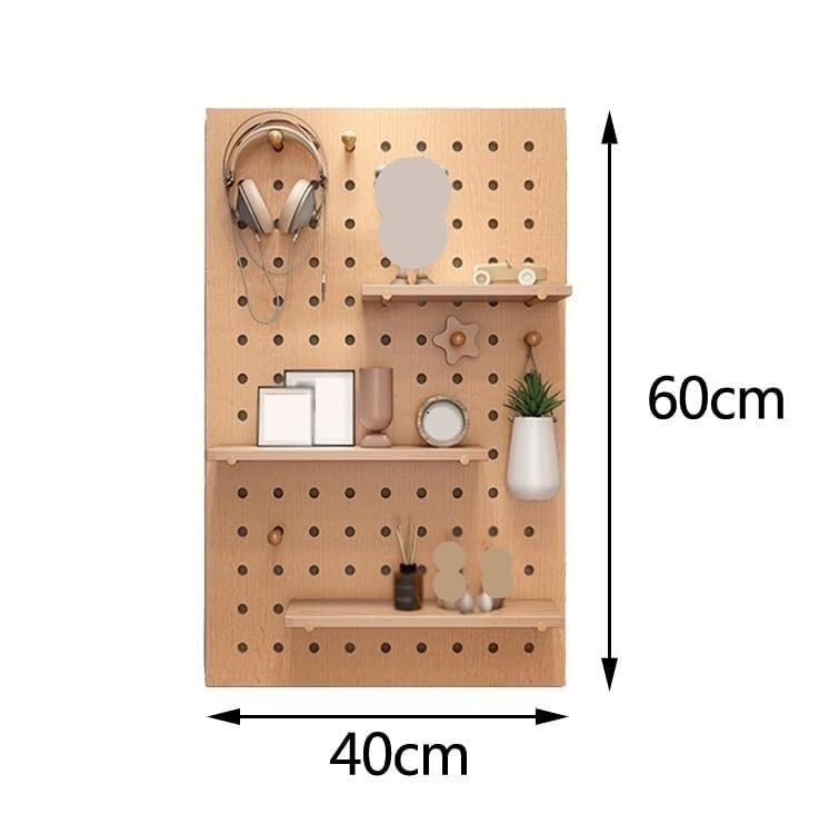 Kit de rangement mural en panneau perforé en bois pour organisation