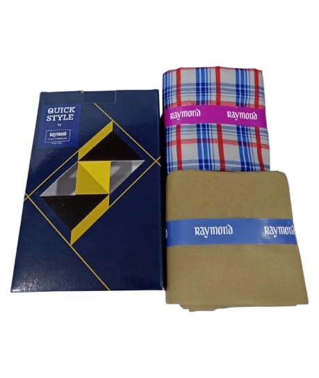 raymond fabrics Raymond Men’s Shirt & Trouser Fabric Combo | Premium Cotton Checked Shirt Fabric with Solid Formal Trouser Fabric | Unstitched Dress Material | Office & Formal Wear Combo (Multicolor)-picture-28