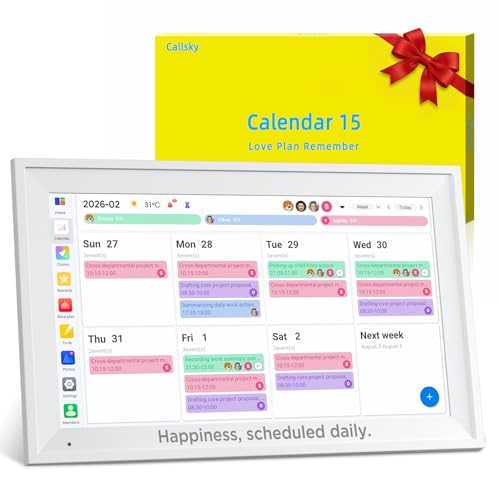 Callsky-Tech 15.6″ Smart Digital Family Calendar & Planner — Touchscreen