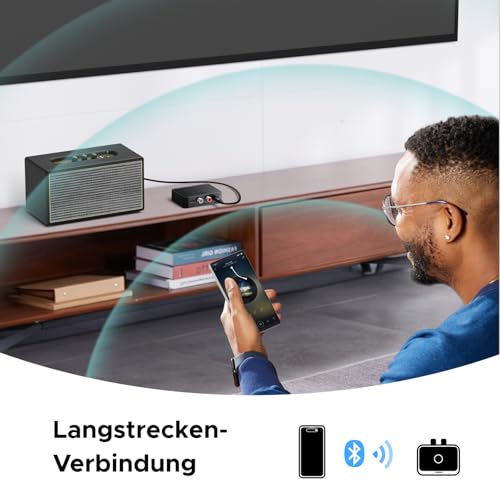 UGREEN Bluetooth 6.0 Adapter Stereoanlage mit LDAC Dekodierung, Hi-Res Audio Gold Standard Zertifizierung, Aux Bluetooth Audio Empfänger kompatibel mit Lautsprecher, Verstärker und Autoradio