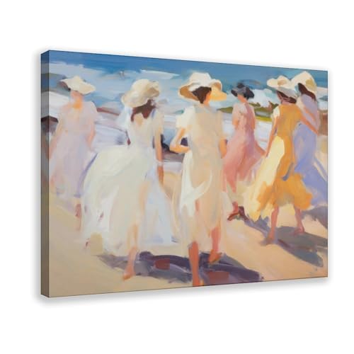 Toile Fine Art Preppy Coastal : Impression Abstraite Premium de Plage