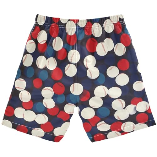 Boys Beach Board Shorts Baseball Ball Sport Swim Trunk Teen Swimwear 8-16Y Multicolor2