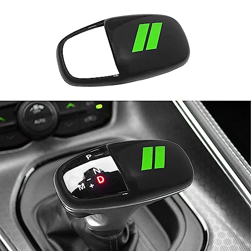 SENSHINE Gear Shift Knob Head Cover for Dodge Charger Challenger Accessories 2015-2023 2024 Durango 2016-2025 ABS Interior Shell Insert Decoration Protector Gear Shifter Cover (Green Trim)