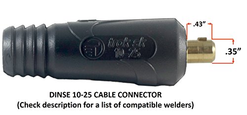 200 Amp Welding Electrode Holder Lead Assembly - Dinse 10-25 Connector - #2 Awg Cable (15 Feet) #TOP1