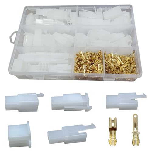 432PCS Automotive Electrical Wire Connectors Kit, 2.8mm 2 3 4 6 9 Pin Crimp Wire Terminals Connectors, Male & Female Plug and Pin Header Housing Terminal for Motorcycle, Bike, Car