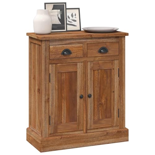 vidaXL Armoire de Rangement avec tiroir Naturel 65 x 30 x 75 cm, Salle à Manger, Solutions de Rangement en Teck Vintage, Petit Meuble pour espaces de Vie,...