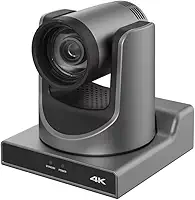 Câmera PTZ SMTAV 4K 60FPS com NDI, Zoom Óptico 20X, Rastreamento por IA, Saídas HDMI, SDI e USB, Suporte POE para Transmissões e Igrejas