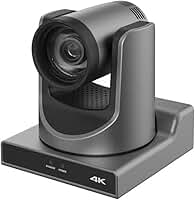 Câmera PTZ SMTAV 4K 60FPS com NDI, Zoom Óptico 20X, Rastreamento por IA, Saídas HDMI, SDI e USB, Suporte POE para Transmissões e Igrejas