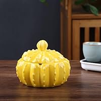 Posacenere In Ceramica A Forma Di Cactus - Con Coperchio Antivento, Per Interni Ed Esterni