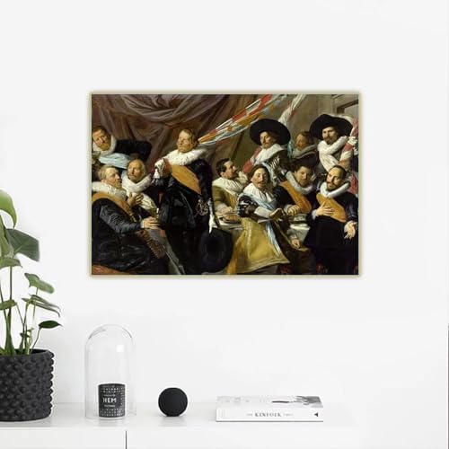Toile Banquet des officiers Frans Hals impression haute définition effet peinture à l'huile