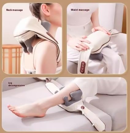 Miniatura 8 de Masajeador de cuello y hombros Shiatsu de tejido profundo Masajeador de espalda con Heatfor Trapezius Muscle Masaje eléctrico Chal de masaje (gris)