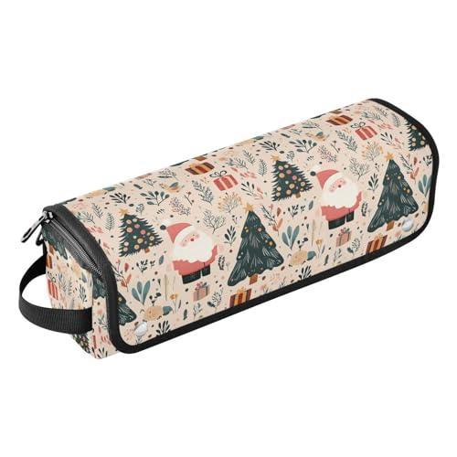 Bolsa de viaje resistente al calor para herramientas de cabello Santa Xmas Tree Marble, incluye tapete resistente para planchas y rizadores, organizador portátil para cuidado del cabello miniatura 1