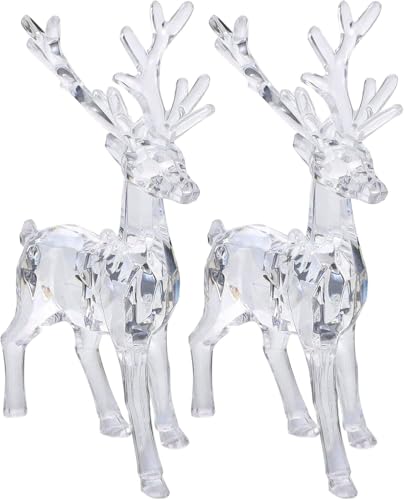 Décoration élan transparent de Noël Beavorty pour centre de table raffiné
