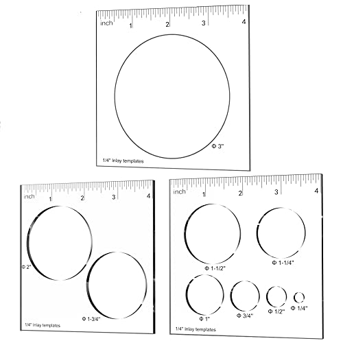inBovoga 3Pcs Circle Inlay Templates, Router and Decorative Templates for Woodworking, Router Jig Template