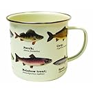 Gift Republic - Ecologie Multi Species Fish Enamel Mug - Beautifully Designed Mug to Suit All Fish Lovers, White