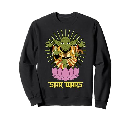 Sweatshirt Star Wars Yoda Imprimé Pull Manches Longues Motif Fleur de Lotus