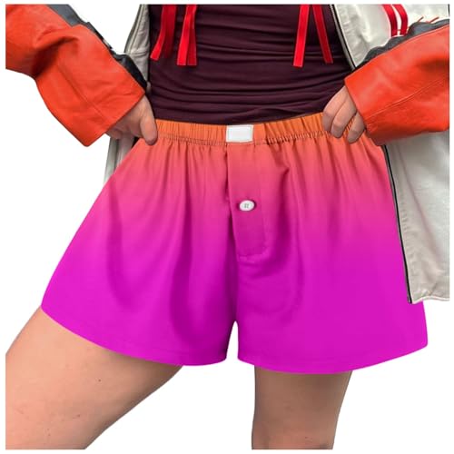 Lainuyoah Shorts femininos confortáveis com ajuste solto, perna longa, shorts de cintura alta, bermu