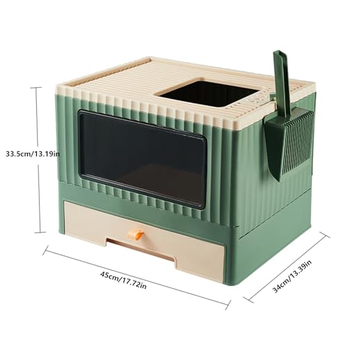 Arenero Para Gato Con Tapa De Entrada Superior Gris miniatura 2