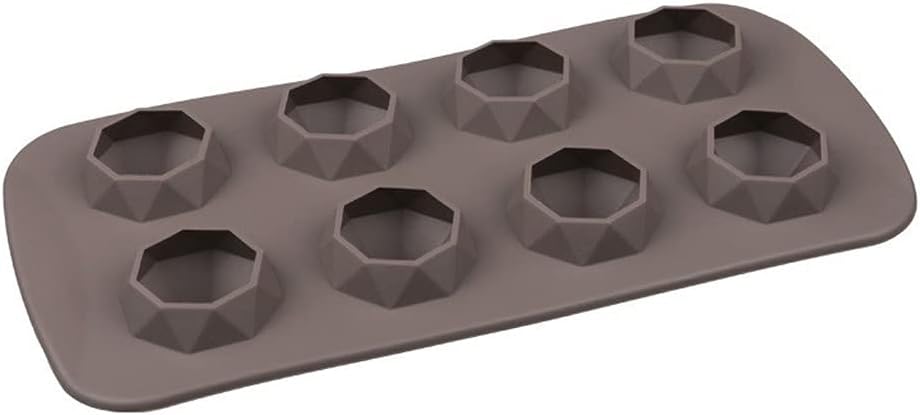 Simple Diamond Silicone Ice Cube Tray Mold 8-Cavity Household Ice Tray Silicone Ice Cream Maker Mould (Color : B)