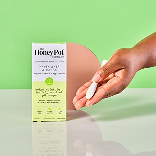 The Honey Pot Company 7 Day Boric Acid & Herbs Suppositories - Maintains And Balances Healthy Vaginal Ph, Manages Odor, Hydrates, & Moisturizes. Gynecologist Approved. #TOP2