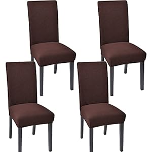 Aertiavty Chair Covers for Dining Room Set of 4 Kitchen Chair Covers, Dining Room Chair Covers Chair Slipcover Parsons Chair Covers, Chocolate