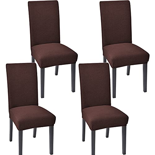 Aertiavty Chair Covers for Dining Room Set of 4 Kitchen Chair Covers, Dining Room Chair Covers Chair Slipcover Parsons Chair Covers, Chocolate