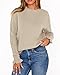 BTFBM Fall Sweaters for Women 2025 Crew Neck Long Sleeve Hollow Out Swiss Dot Knit Casual Pullover Tops Fashion Clothing(Apricot, X-Large)