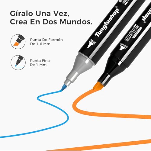 Miniatura 2 de Tongfushop Rotulador De 80 Colores, Rotuladores Alcohol 2s Secado Rápido, Marcadores Permanent Doble Punta Con Bolsa De Almacenamiento Y Espaciador Para Bocetos, Cómics, Colorear, Ilustrar, Esbozar