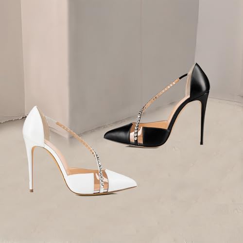 Talons aiguilles pointus confortables, brides à rivets et talons hauts stables - 6
